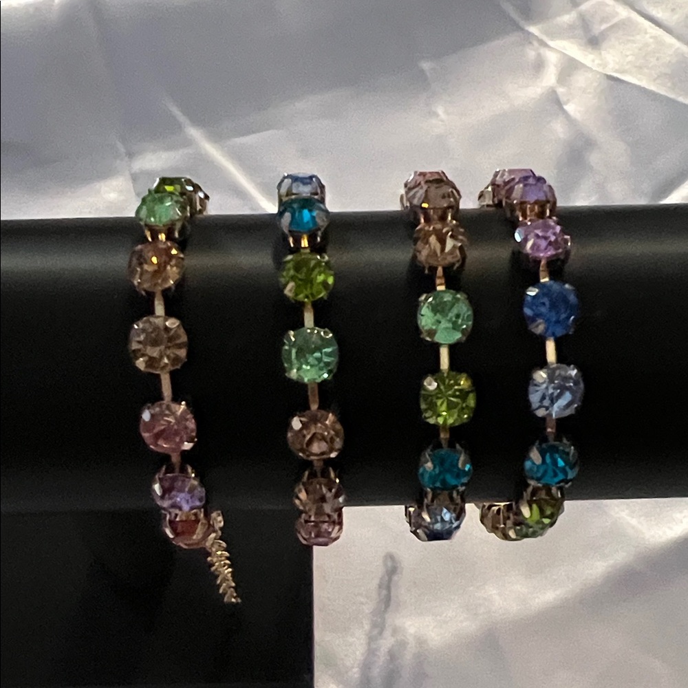 Elegant Multicolor Crystal Bracelet Set